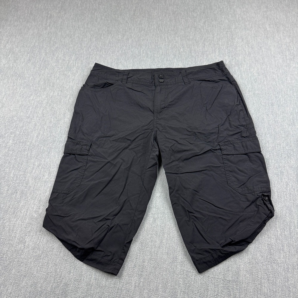 Patagonia Shorts Womens 31 Black Solimar Cargo Roll‎ Up Bermuda Hiking Outdoors